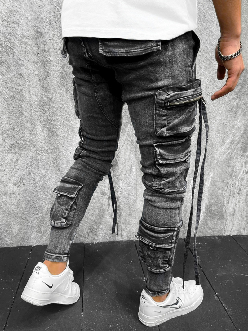 Spodnie jeansowe męskie czarne OZONEE O/B6505