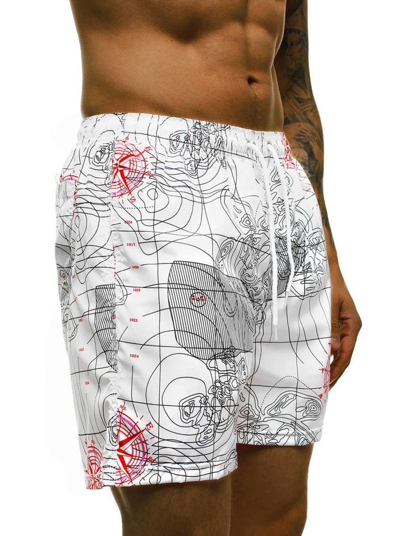 Spodenki kąpielowe męskie białe OZONEE JS/ST073