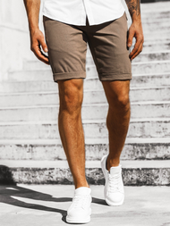 Spodenki męskie chinos brązowe OZONEE DJ/1006