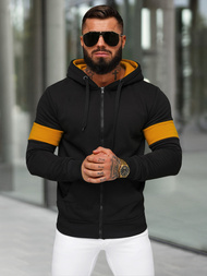 Bluza męska z kapturem rozpinana czarna OZONEE JS/8B1329/3