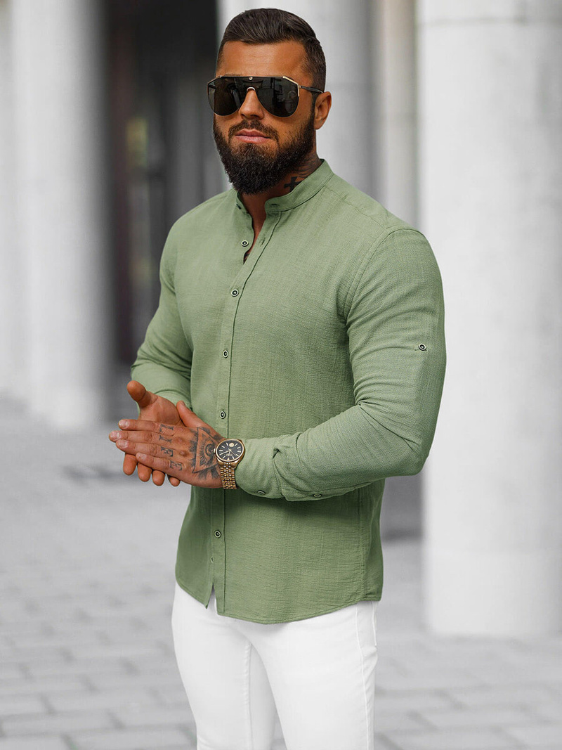 Koszula męska khaki OZONEE O/V114