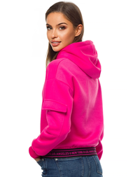 Bluza z kapturem damska różowa OZONEE JS/B26030