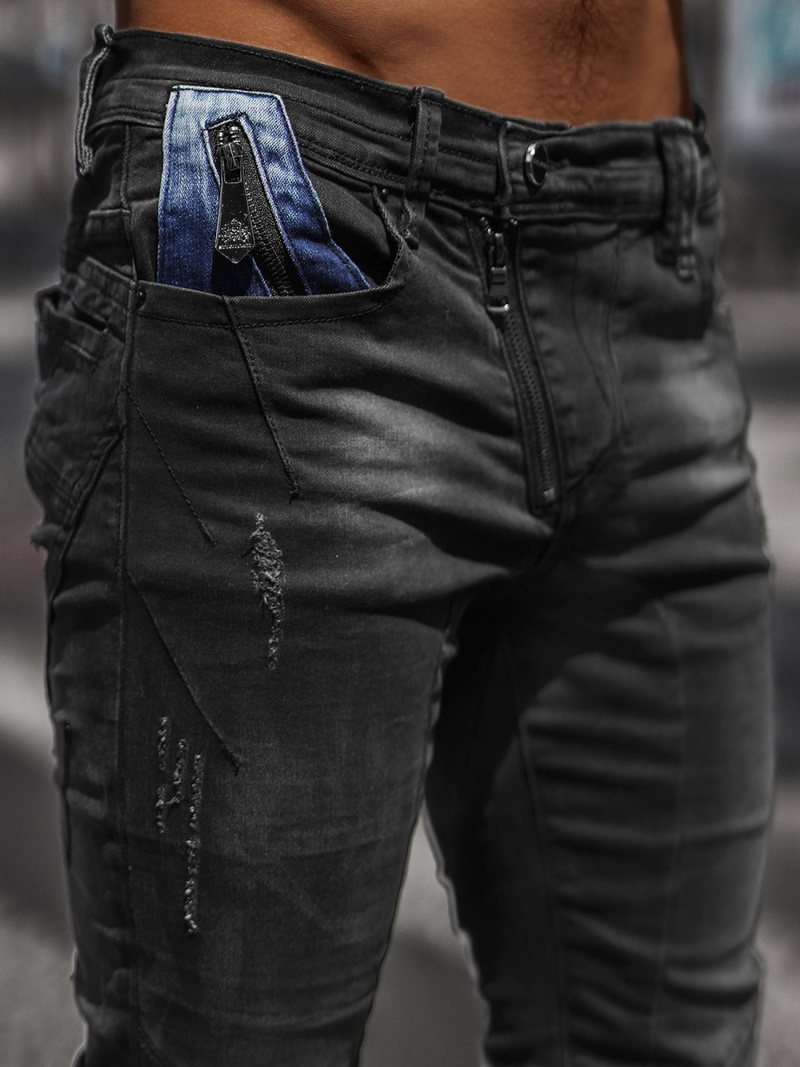 Spodnie jeansowe męskie czarne OZONEE NB/MP0025N