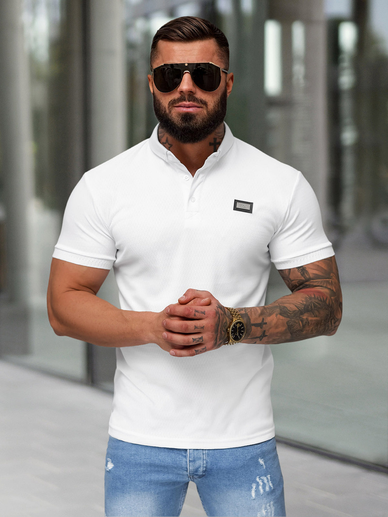 Koszulka męska polo biała OZONEE O/YN2/577