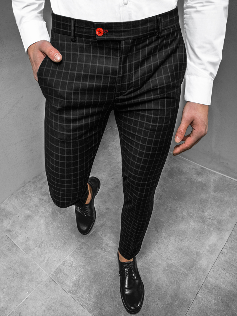 Spodnie męskie chino materiałowe czarne OZONEE DJ/5510-1