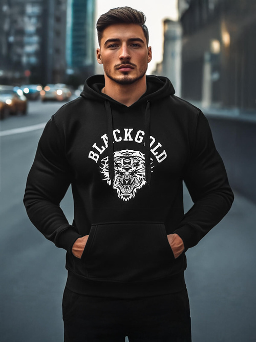 Bluza męska z kapturem czarna OZONEE NB/MF2007Z