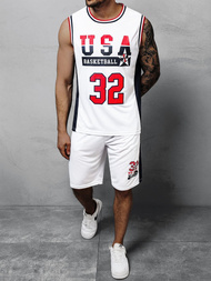 Komplet męski koszykarski biały OZONEE JS/68C10168