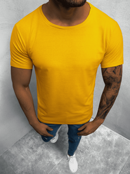 T-Shirt męski bez nadruku żółty OZONEE O/BL83