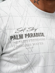 T-shirt męski regular fit biały OZONEE O/QQ1530