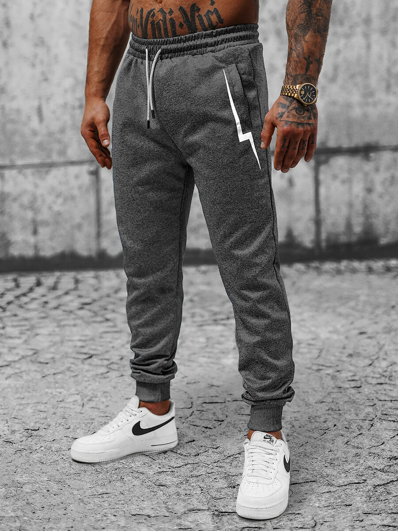 Spodnie dresowe męskie grafitowe OZONEE JS/8K165