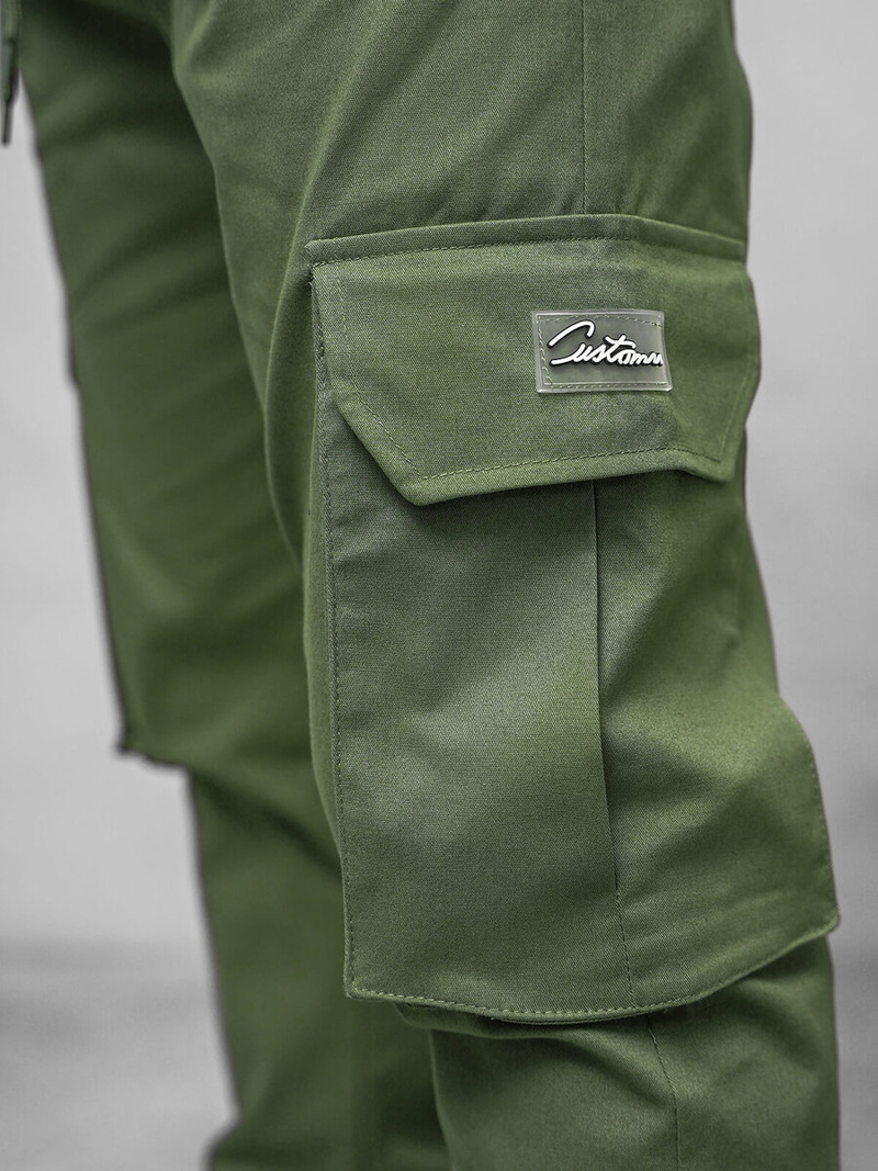 Spodnie męskie joggery khaki OZONEE O/G3006Z