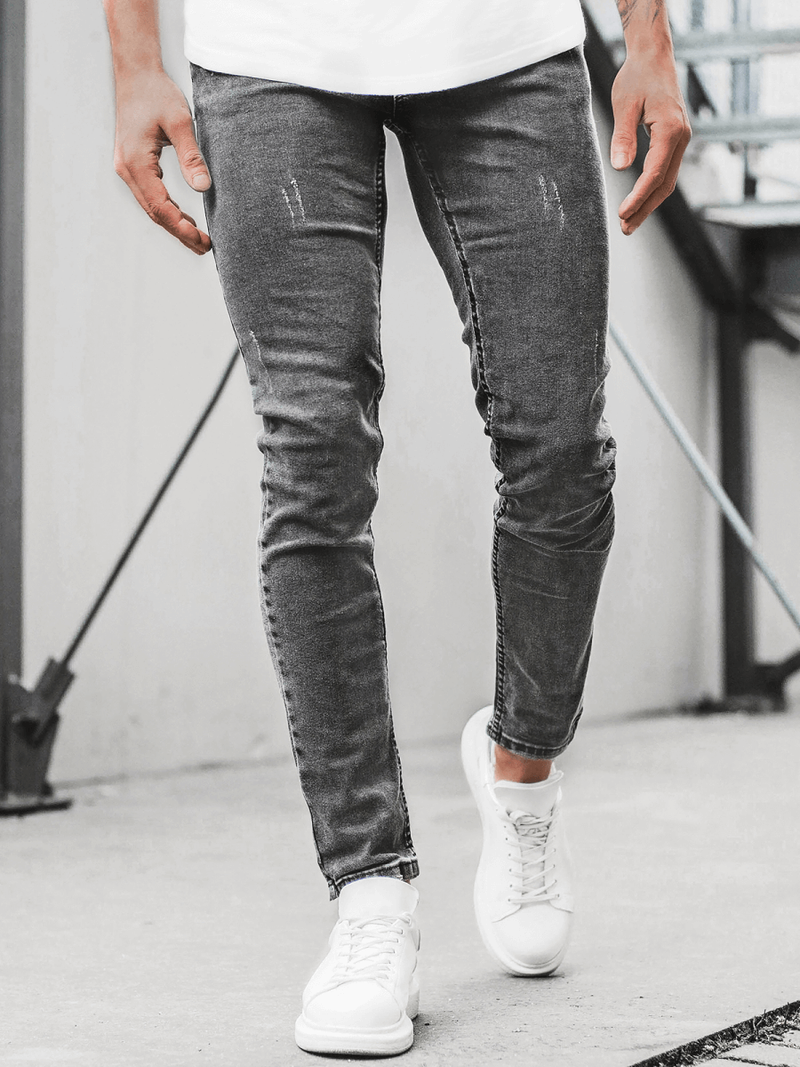 Spodnie jeansowe męskie grafitowe OZONEE O/4488/01