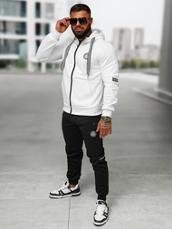 Спортивний костюм чоловічій Бiло-чорний OZONEE O/LN11887