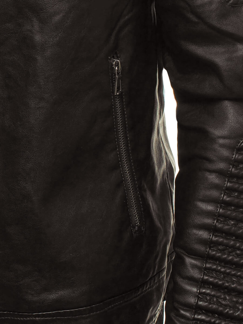 Kurtka skórzana męska ciemnobrązowa OZONEE YD/BF5920107Z