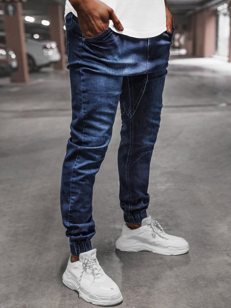 Spodnie męskie jogger granatowe OZONEE O/4358