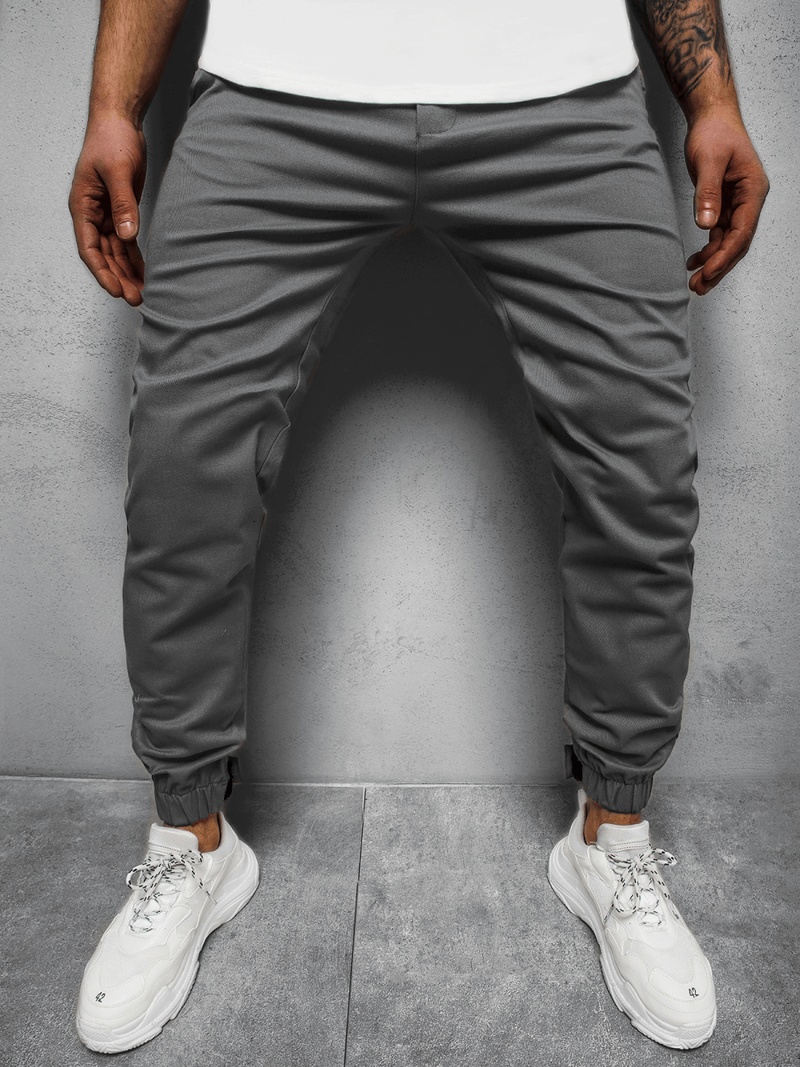 Spodnie męskie chino joggery szare OZONEE C/109