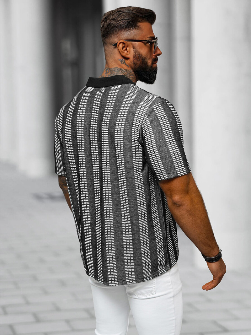 Футболка Поло Чоловіча Чорна OZONEE O/3C360