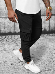 Spodnie męskie chino joggery czarne OZONEE NB/MP0105NZ