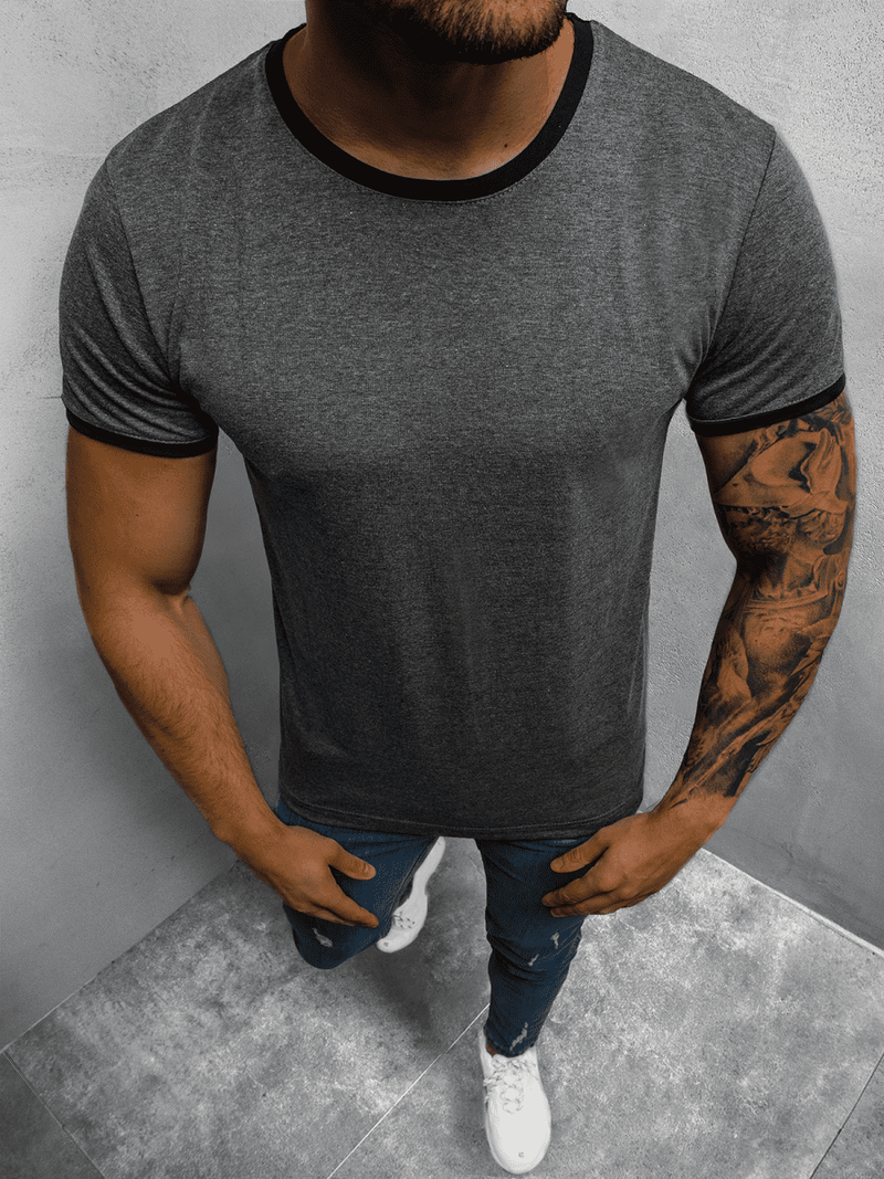 T-Shirt męski grafitowy OZONEE O/1177Z
