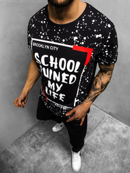 T-Shirt męski czarny OZONEE JS/KS1978Z