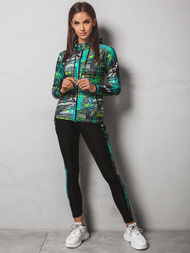 Жіночий спортивний костюм з двох частин Чорно-Зелений OZONEE O/MS014Z