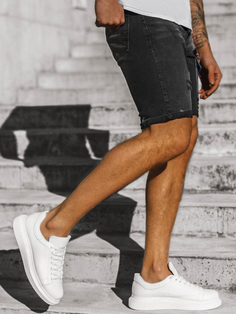 Spodenki jeansowe męskie czarne OZONEE G/1071