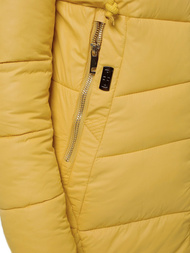 Kurtka zimowa damska parka z futerkiem jasno-camelowa OZONEE O/SW028/46