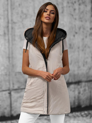 Стьобаний жіночий жилет чорний OZONEE JS/16M9065/392