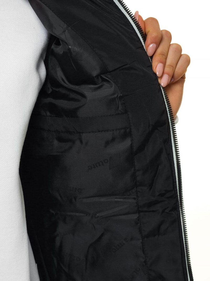 Kamizelka damska pikowana z kapturem czarna OZONEE N/6812/1