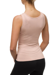 T-Shirt bez rękawów damski beżowy OZONEE BT/71592B