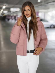 Kurtka zimowa damska pikowana pudrowa OZONEE JS/16M9188/46Z