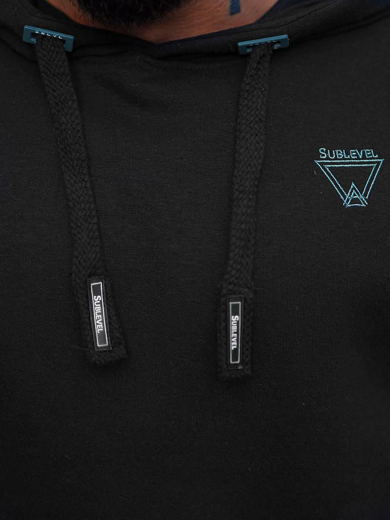 Bluza z kapturem męska czarna OZONEE O/H1060