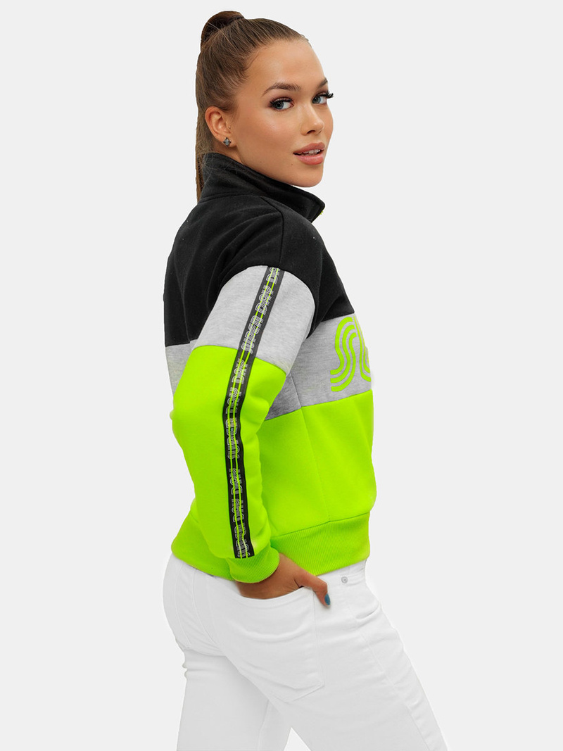 Bluza damska czarno-zielona OZONEE JS/B26019Z