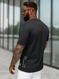 T-shirt męski regular fit czarny OZONEE O/QQ1530