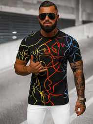 T-shirt męski czarny OZONEE O/T1273/3