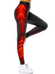 Legginsy damskie czarno-czerwone OZONEE O/20720