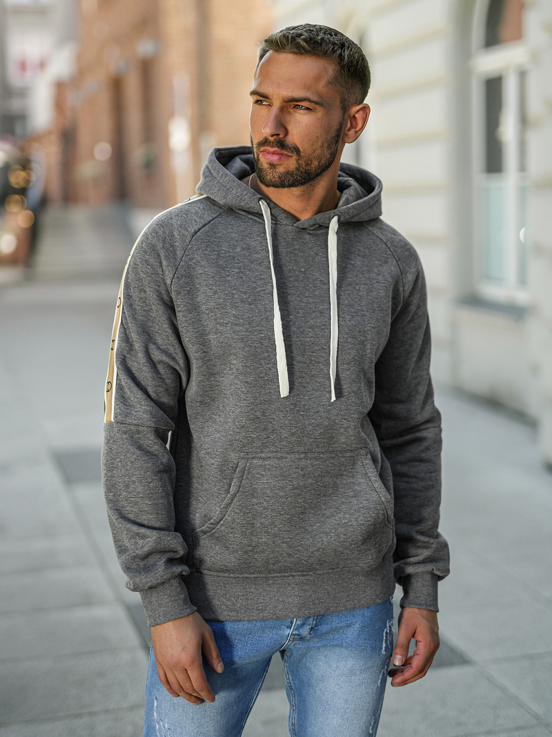 Bluza z kapturem męska grafitowa OZONEE JS/8B1730/5