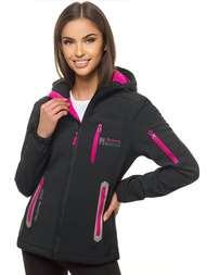 Kurtka softshell damska z kapturem czarna OZONEE JS/HH029/1