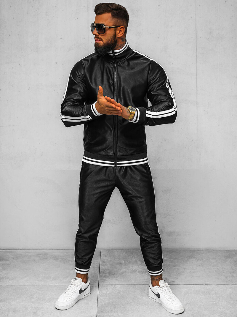 Komplet dresowy męski czarny OZONEE O/3C103/9