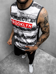 T-Shirt męski bez rękawów szary OZONEE JS/SS11029Z