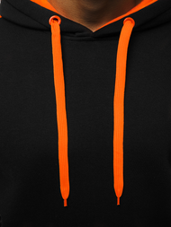 Bluza z kapturem męska czarno-pomarańczowa OZONEE JS/2012Z