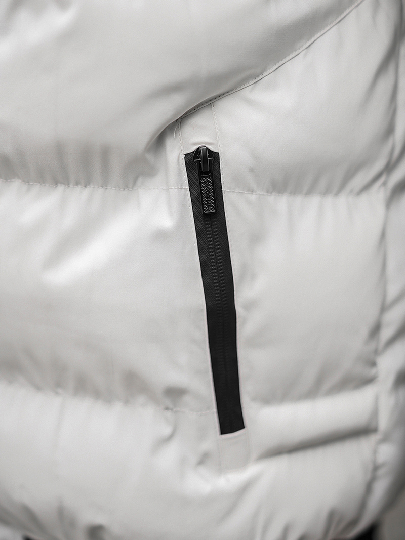 Kurtka zimowa męska pikowana biała OZONEE O/M798