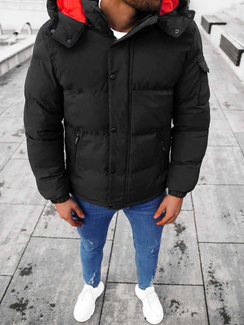 Kurtka zimowa męska pikowana czarna OZONEE JB/JP1163/6Z