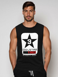 Koszulka bez rękawów męska czarna OZONEE JS/8B1719/3