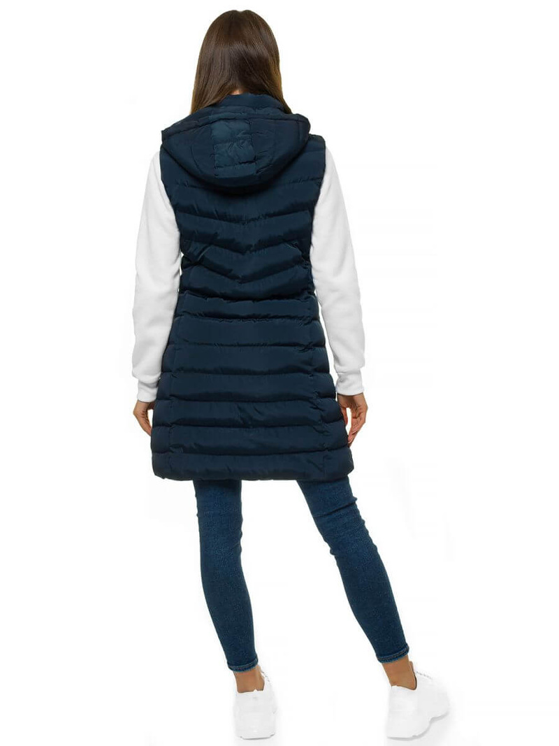 Стьобаний жіночий жилет Темно-Синя OZONEE N/6811/2