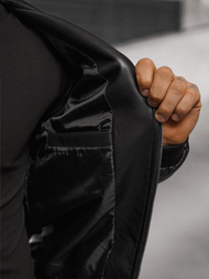 Kurtka skórzana męska bomberka czarna OZONEE O/88120