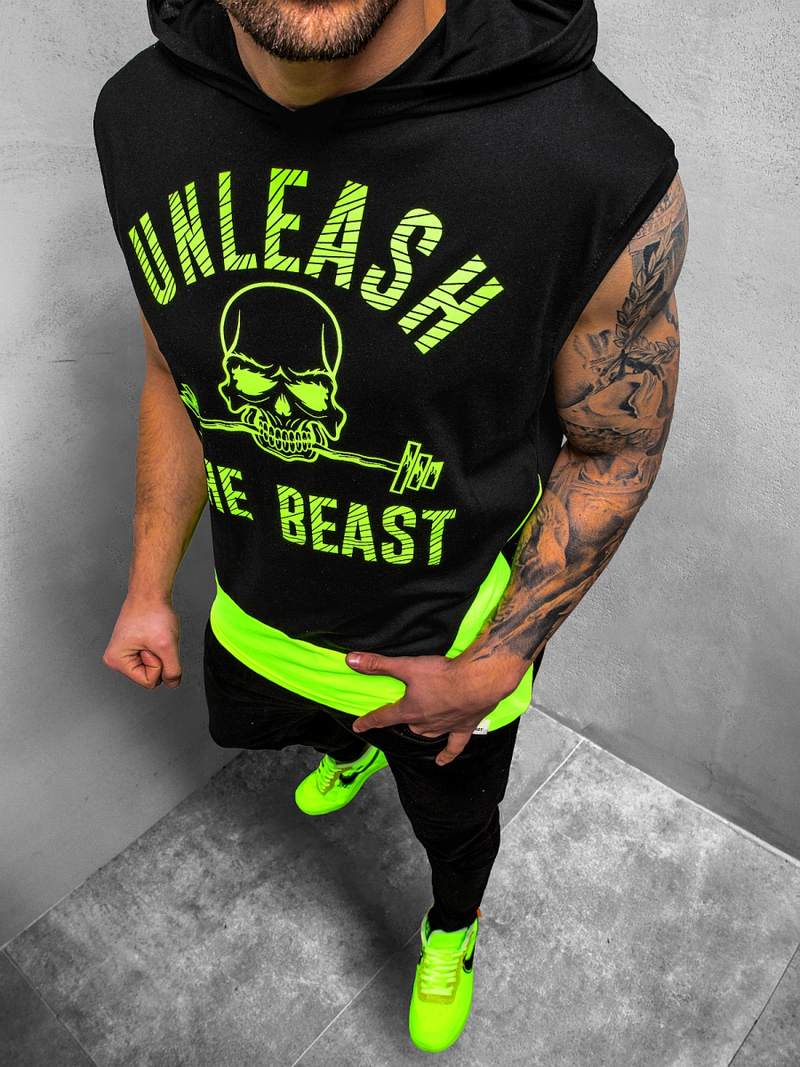 Майка чоловіча Чорно-Зеленi OZONEE MACH/M1214Z