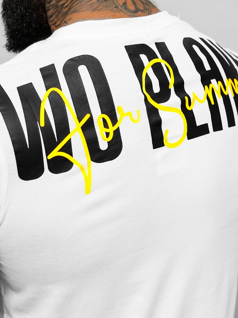 T-shirt męski biały OZONEE O/T1277/1