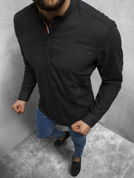 Koszula męska ze stójką czarna OZONEE O/3013Z