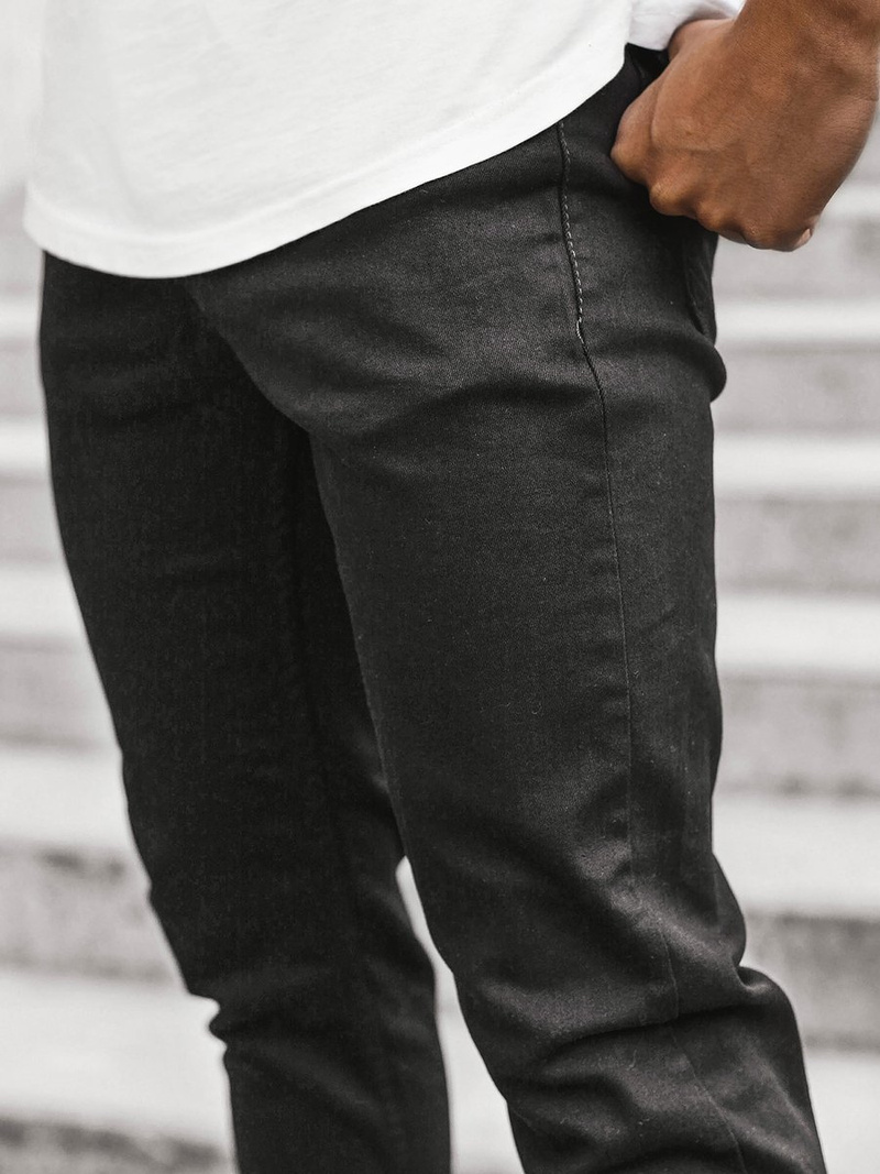 Spodnie jeansowe męskie czarne OZONEE DP/591